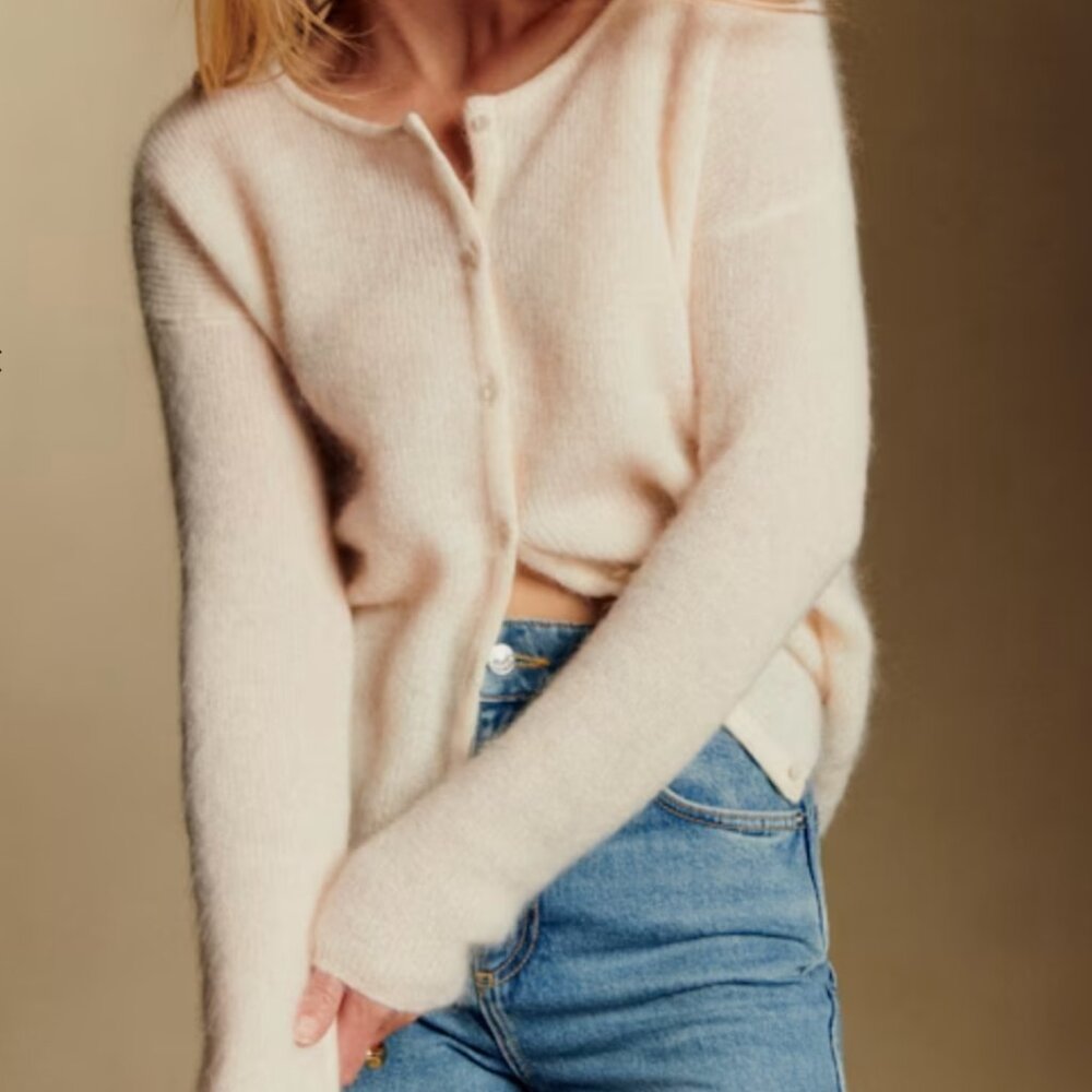 Sezane Gaspard Cardigan Ecru - Size XS